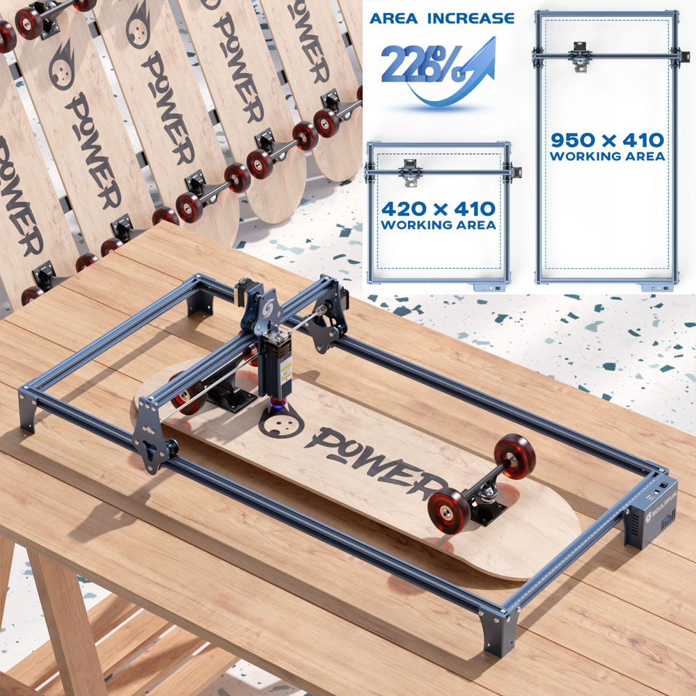 Industrial Laser Engraver - SCULPFUN แกะสลักแกะสลักพื้นที่ชุดขยายสําหรับ S6/S6pro/S9 เครื่องแกะสลักเลเซอร์ Quick Assembly